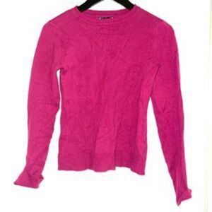 Mandee Womens Pink Cotton Blend Knit Crewneck Sweater. Size Medium.